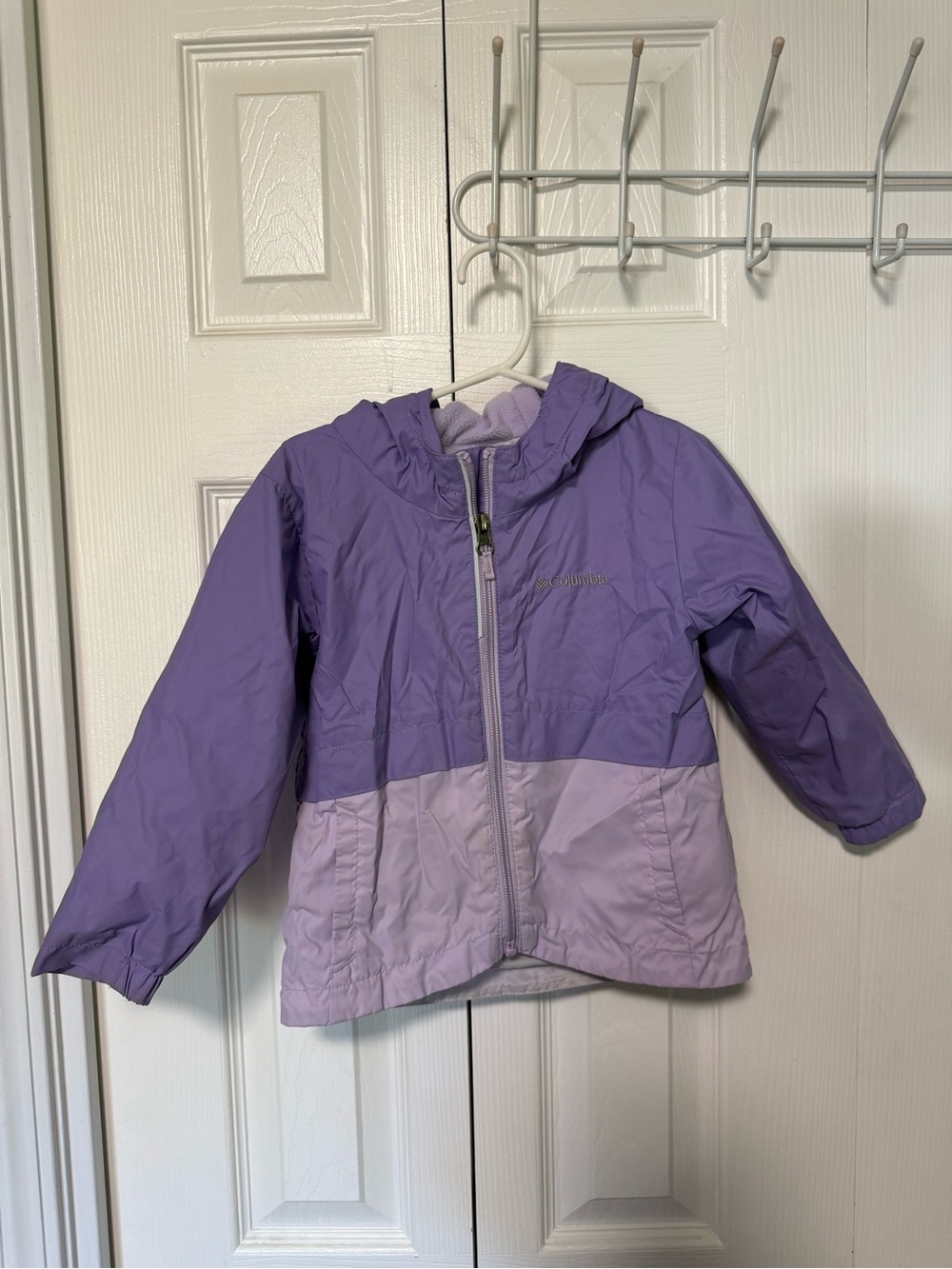 Columbia Purple Hooded Rain Jacket 3t